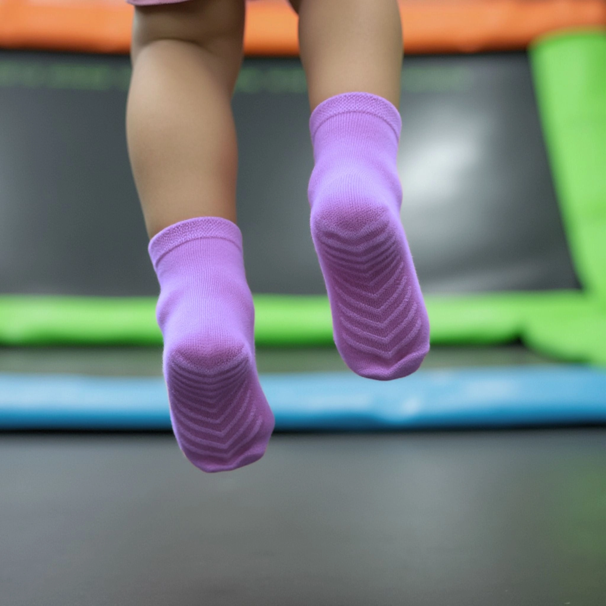 Tiny Feet, Big Grip: 4-Pack Crew Socks for Little Explorers!